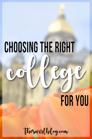 Choosing the right college is a big decision, and it can be really overwhelming with all of the information presented to you. Click through to read some of my tips to help make the big decision a little bit easier!