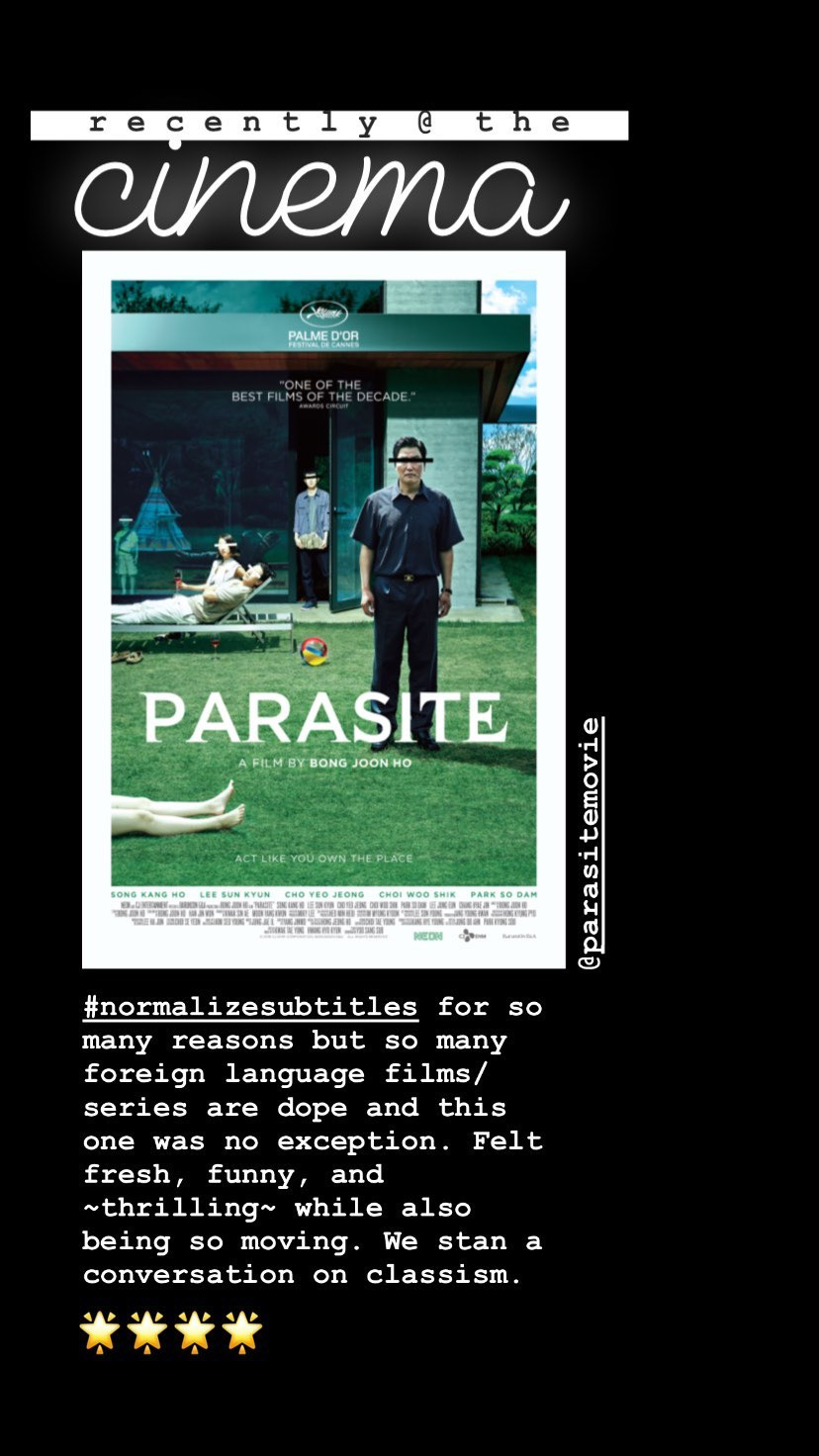parasite 2019 monthly wrap